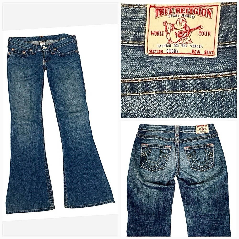 True Religion Bootcut Jeans Bobby Y2K Low Rise Women's 29 Rock Western W31"L30"